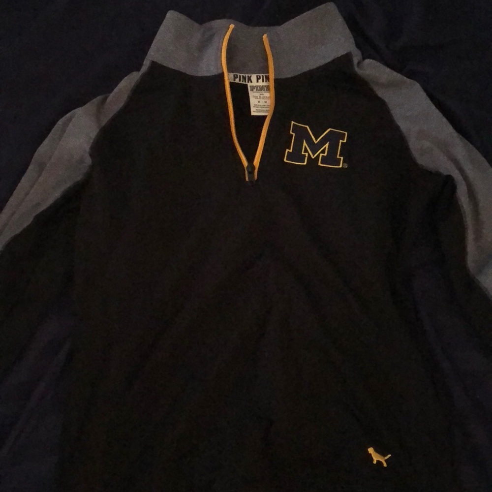 Pink University of Michigan Athletic Half-Zip